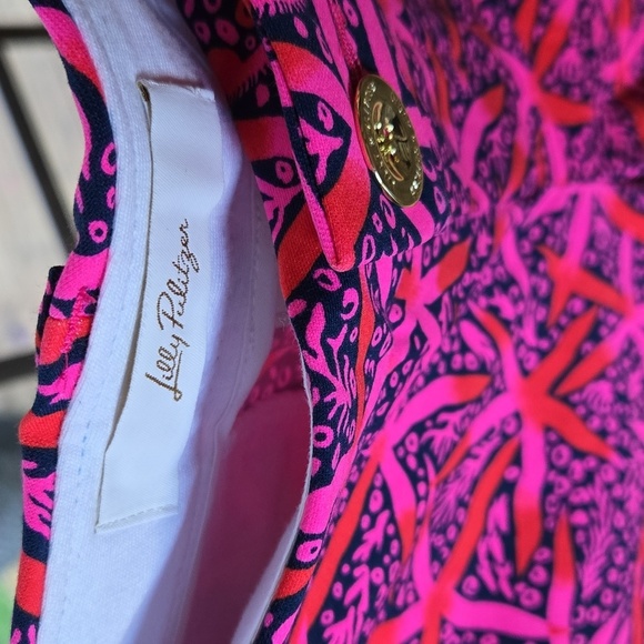 Lilly Pulitzer Callaway Knit Passion Fruit Pink Star Chasing Summer Sz 12 Shorts - Picture 3 of 14